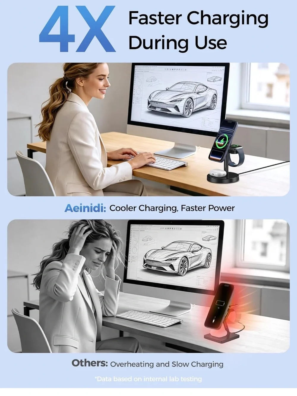 3 in 1 fast wireless charging station for apple 15W strong magnetic charging